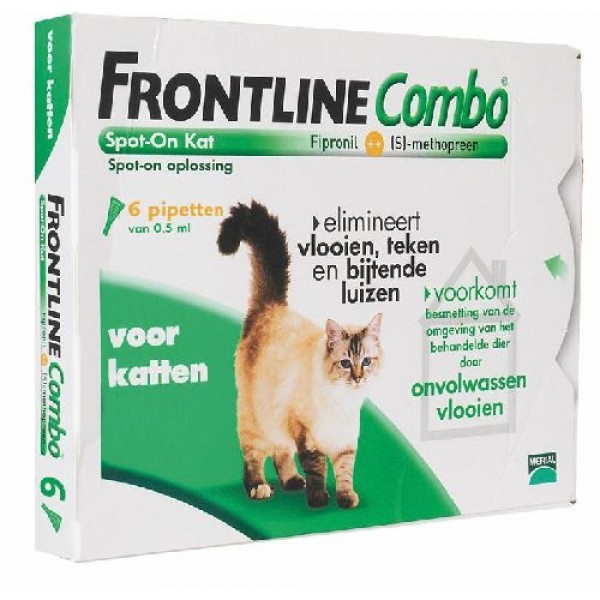 Frontline Combo Kat 6 pipetten Anti Vlooien, Teken, Wormen