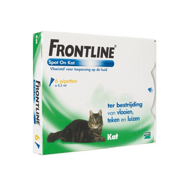 Frontline Spot On kat 6 pipetten Anti Vlooien, Teken, Wormen