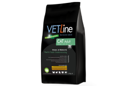 Vet-Line Cat Adult Huid&Vacht Ondersteuning - Graan&Glutenvrij  4 KG