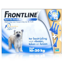 Frontline Spot-On Hond M 10-20 KG  4 pipetten